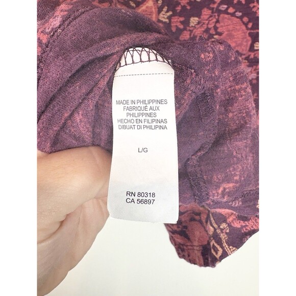 Lucky Brand Peasant Top Boho Bohemian Folk Flowy Western Open Back Size Large - Picture 9 of 10